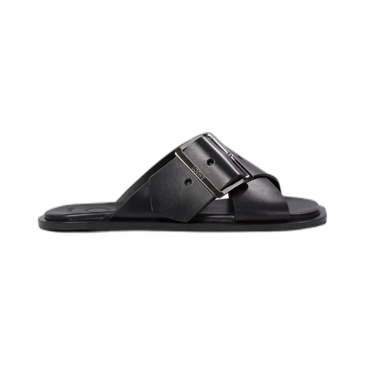 Square-Toe Slip-On Sandals