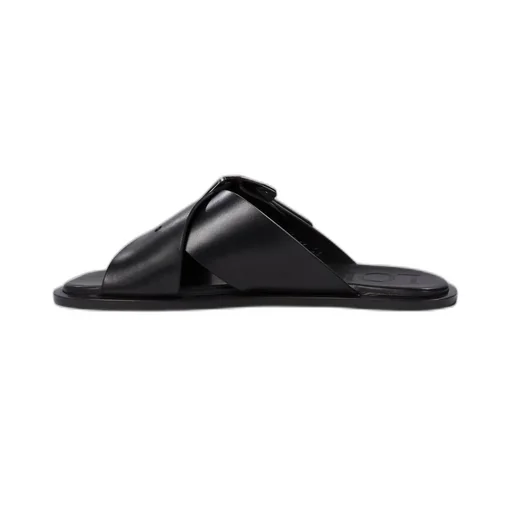 Square-Toe Slip-On Sandals