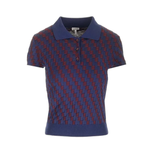 Checked Knitted Polo Shirt