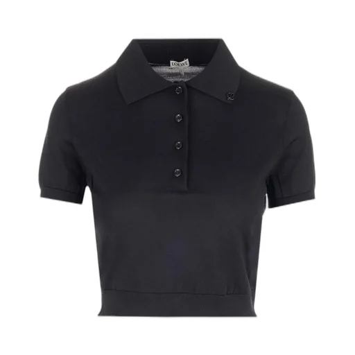 Cropped Short-Sleeved Polo Top