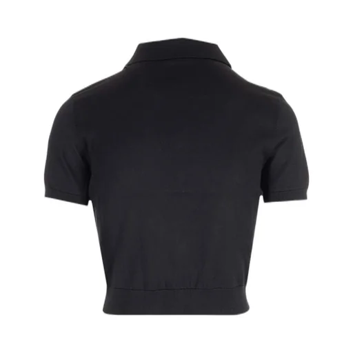 Cropped Short-Sleeved Polo Top