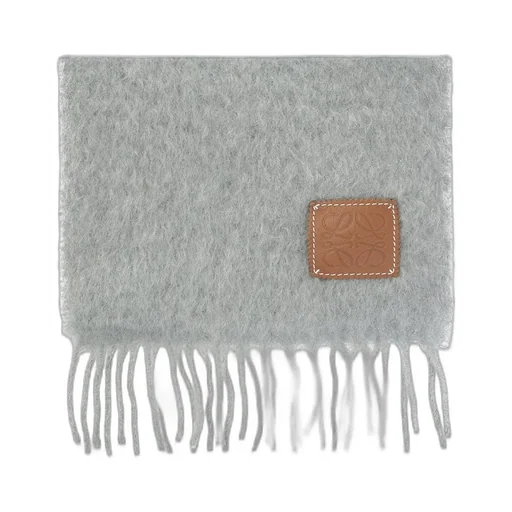 Logo Patch Fringed Scarf