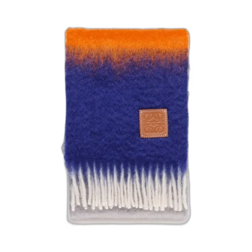 Logo Patch Fringed Scarf