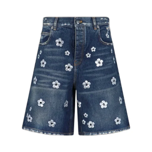 Sequin Daisy Wide Leg Shorts