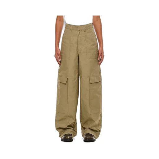 High-Waist Wide-Leg Cargo Trousers