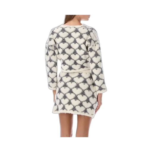 Heart Print Sweater And Skirt Set