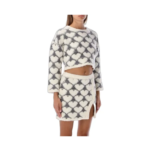 Heart Print Sweater And Skirt Set