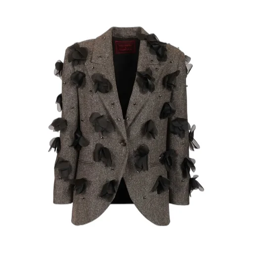 Blazer With Floral Embellishments