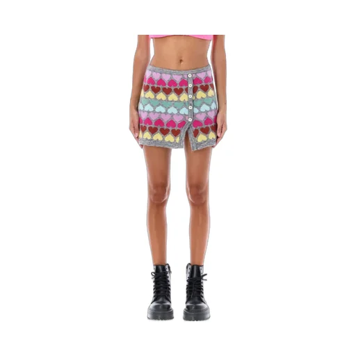 Mini Skirt With Heart Pattern