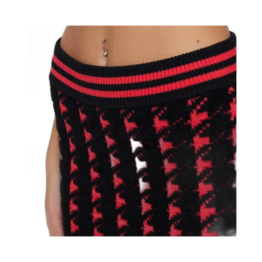 Houndstooth Knit Pencil Skirt