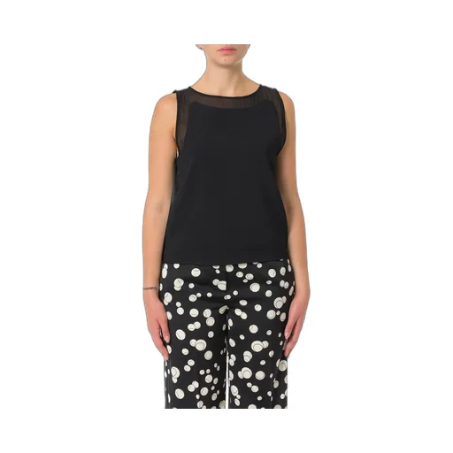Sleeveless Top With Sheer Yoke