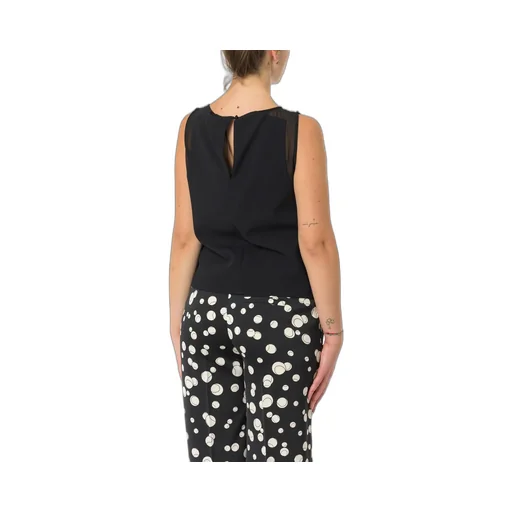 Sleeveless Top With Sheer Yoke