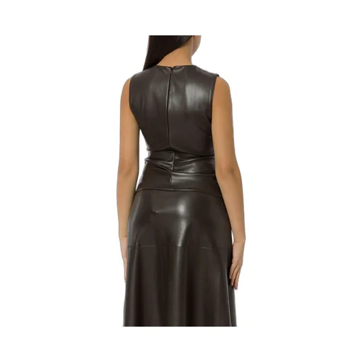 Sleeveless Faux Leather Top