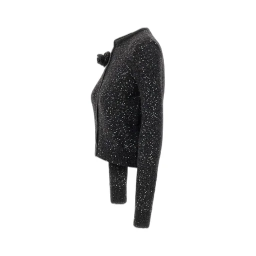 Cardigan With Floral Embellishment