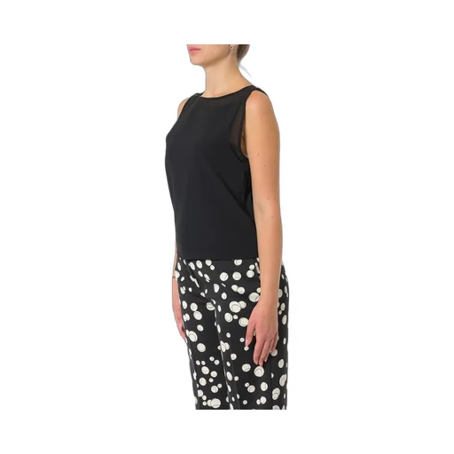 Sleeveless Top With Sheer Yoke