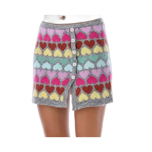 Mini Skirt With Heart Pattern