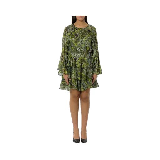 Paisley Print Ruffle Dress