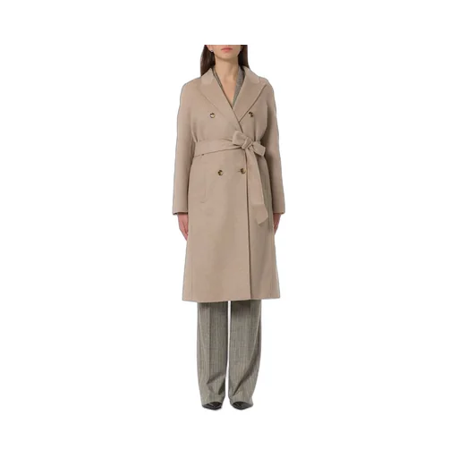 Double-Breasted Wool Coat With Belt