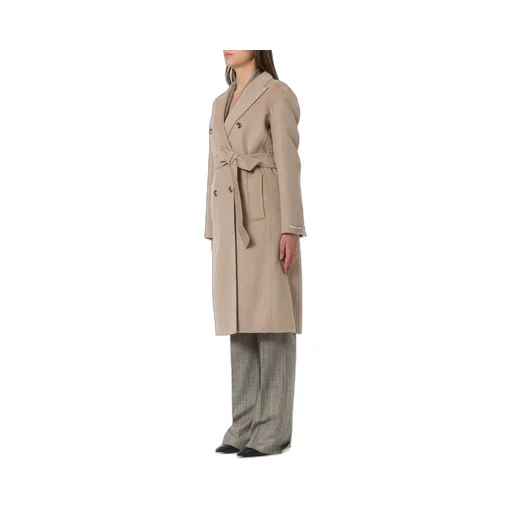 Double-Breasted Wool Coat With Belt