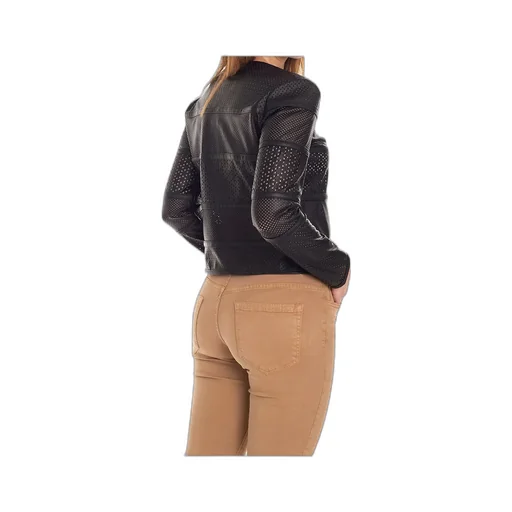 Perforated Faux Leather Jacket