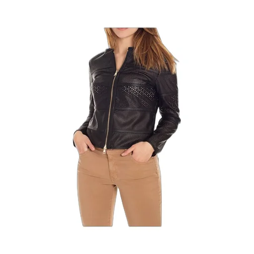 Perforated Faux Leather Jacket