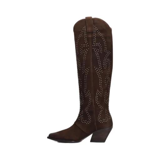 Knee-High Studded Cowboy Boots