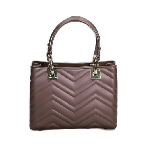 Handbag With Chevron Quilting And Charms