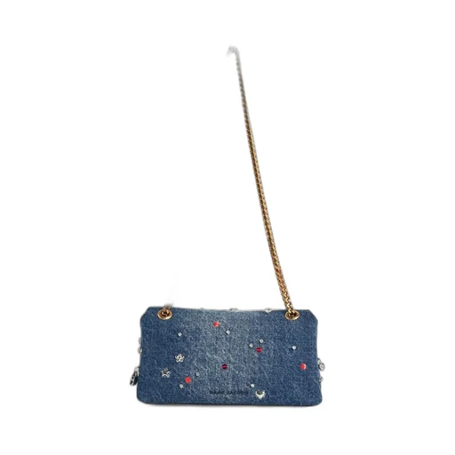 Denim Shoulder Bag With Charms