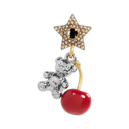 Asymmetric Earrings With Charms