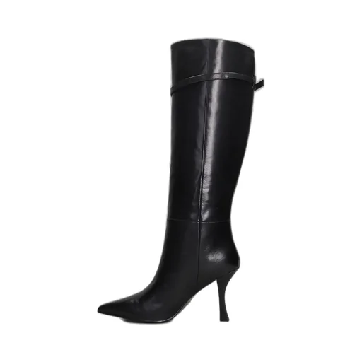 Knee-High Boots With Buckle Detail