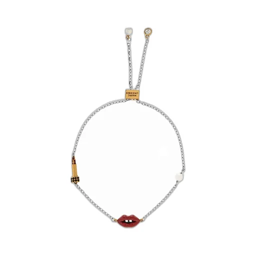 Lipstick And Pearl Charm Bracelet