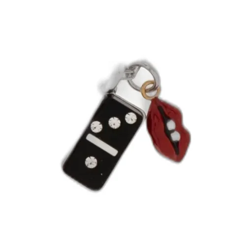 Domino And Lips Charm Necklace