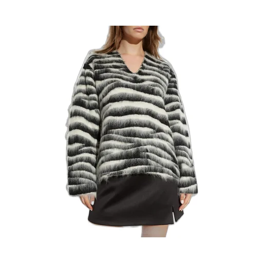 Striped Mohair-Blend Sweater
