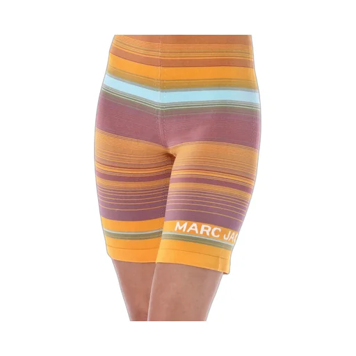 Striped High-Waisted Biker Shorts