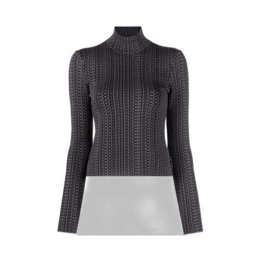 Logo Print Turtleneck Top