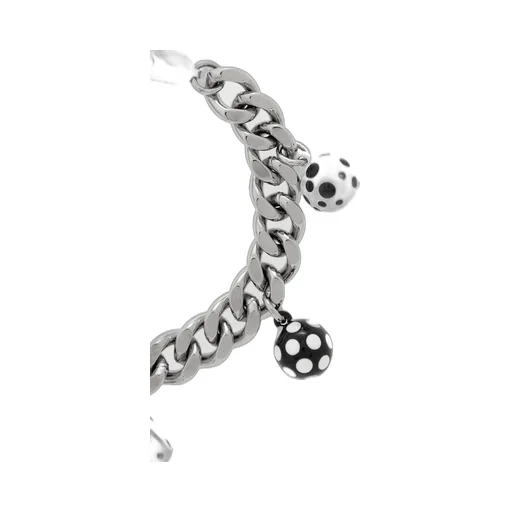 Charm Bracelet With Dice And Polka Dot Beads