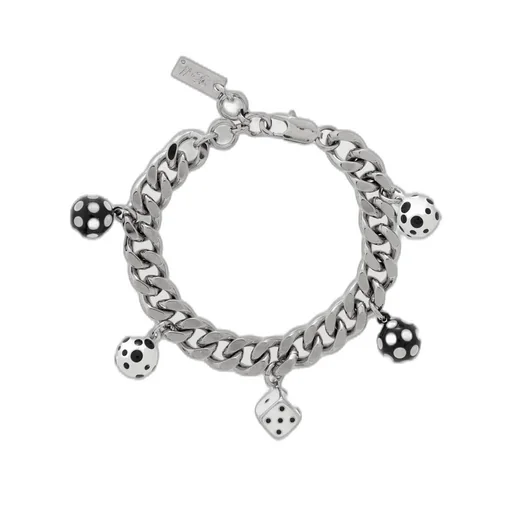 Charm Bracelet With Dice And Polka Dot Beads