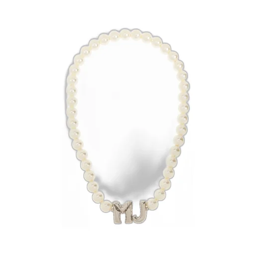 Pearl Necklace With Mj Charms