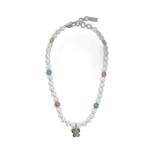 Pearl Necklace With Butterfly Pendant