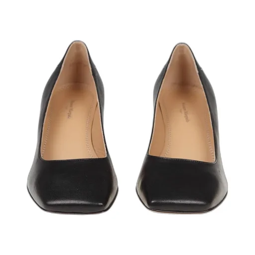 Square-Toe Block Heel Pumps