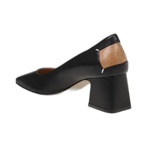 Square-Toe Block Heel Pumps