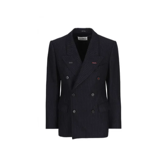 Double-Breasted Pinstripe Blazer
