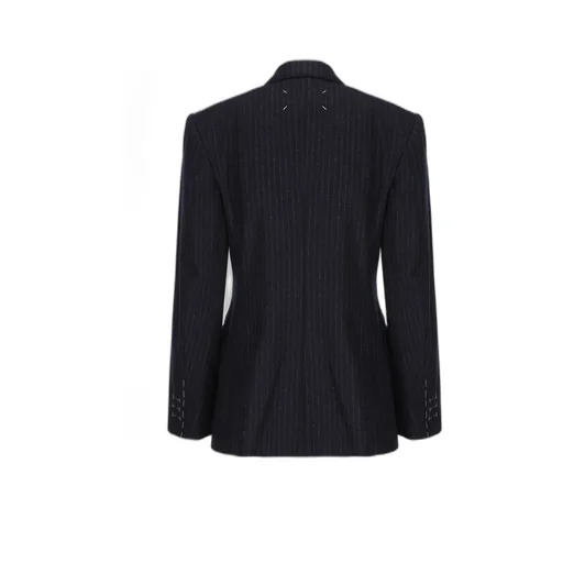 Double-Breasted Pinstripe Blazer