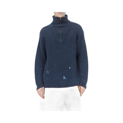 Ribbed Knit Half-Zip Sweater