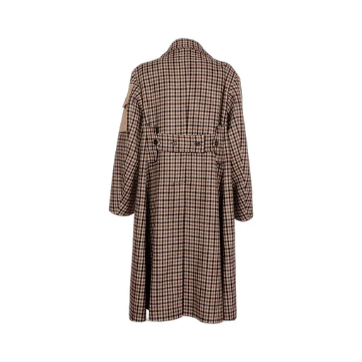 Double-Breasted Checked Coat