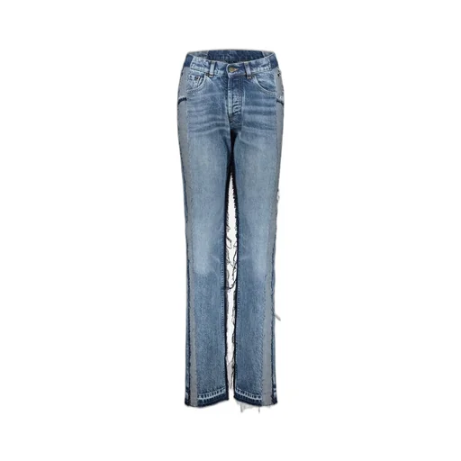 Patchwork Straight Leg Jeans