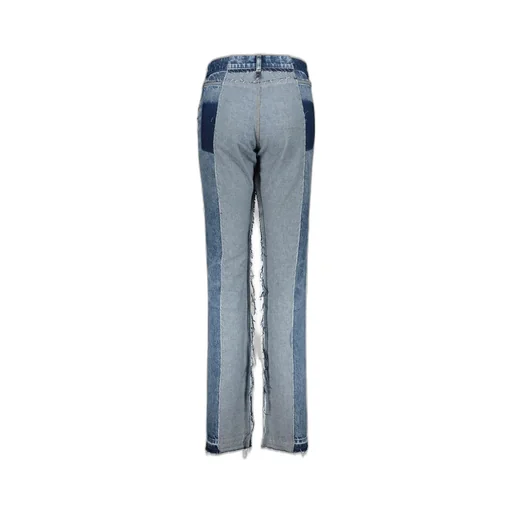 Patchwork Straight Leg Jeans