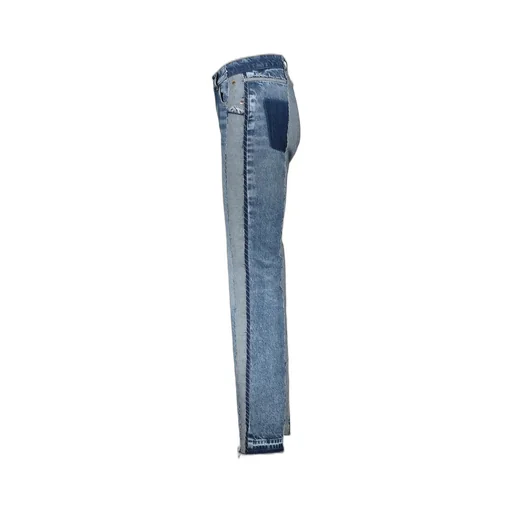Patchwork Straight Leg Jeans