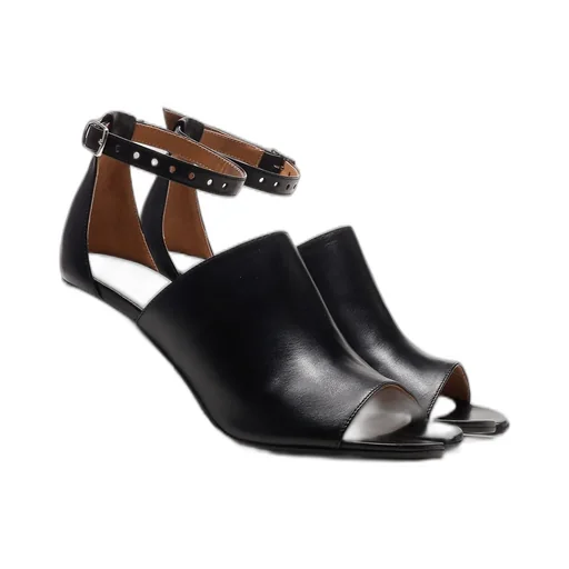 Peep-Toe Block Heel Sandals