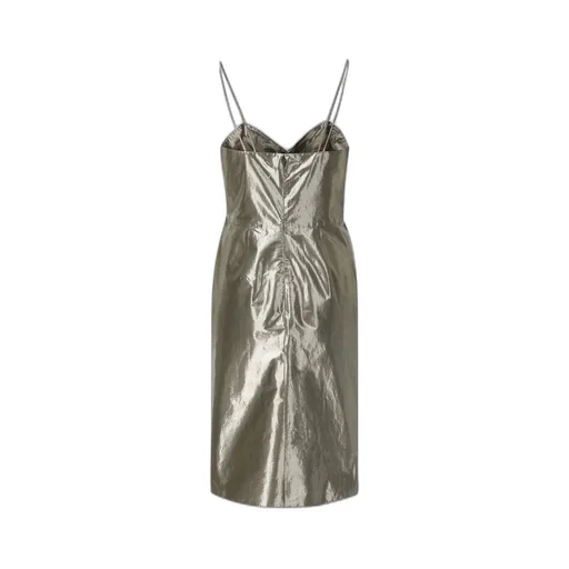 Metallic Draped Dress